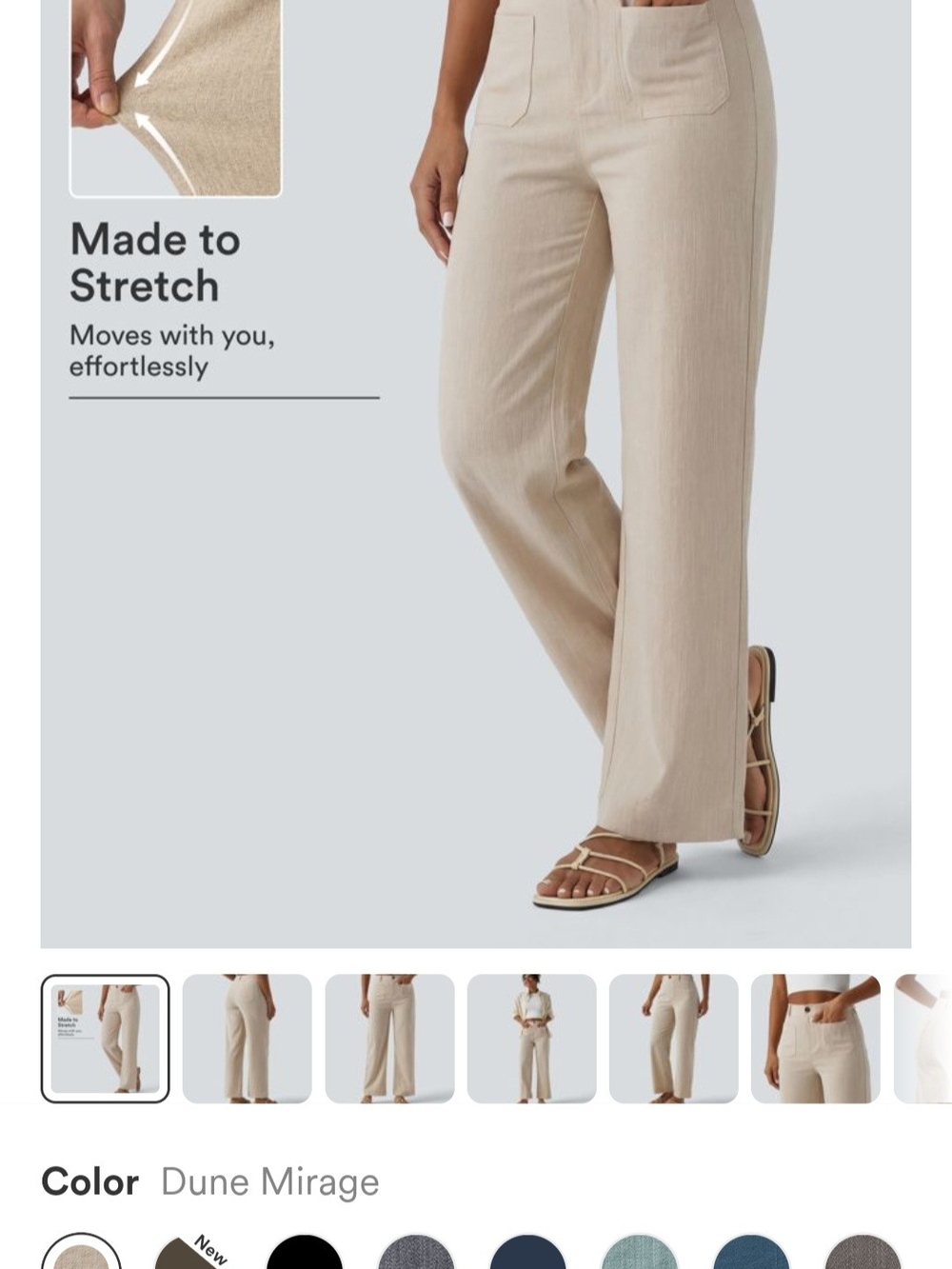 Dune Mirage Wide-Leg Stretch Pants